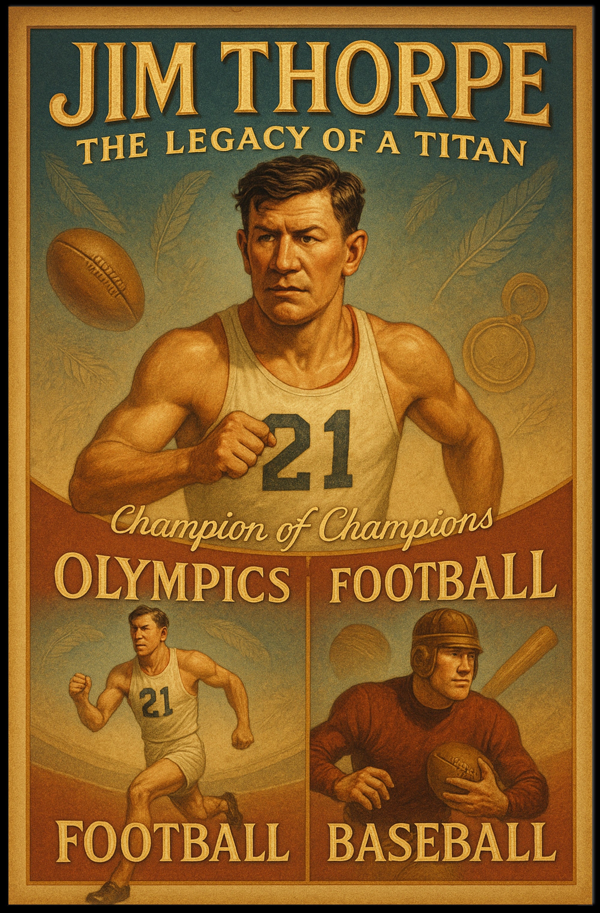 Jim Thorpe Legacy of a Titan Poster PosterGoat