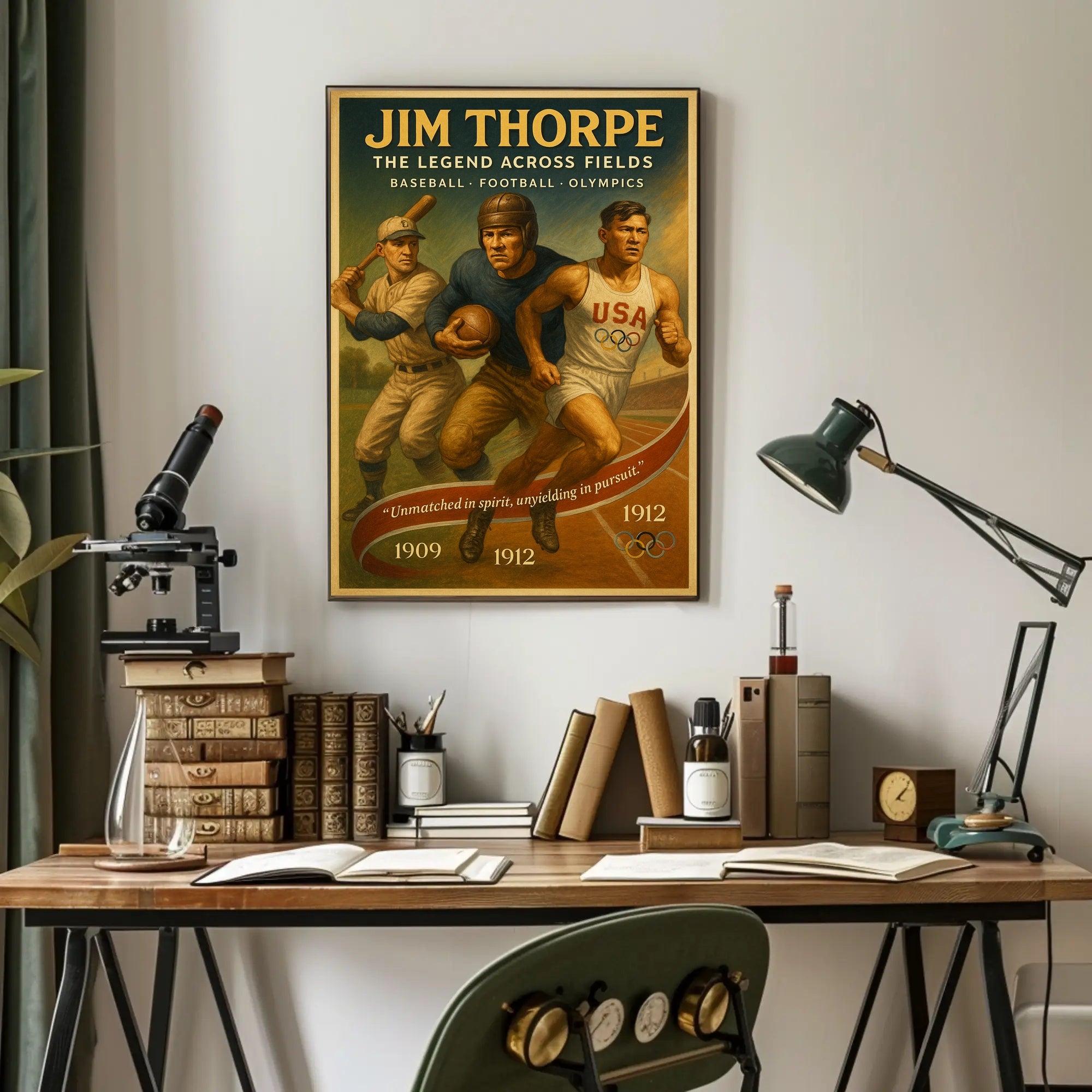 Jim Thorpe Legend Across Fields Poster Art PosterGoat