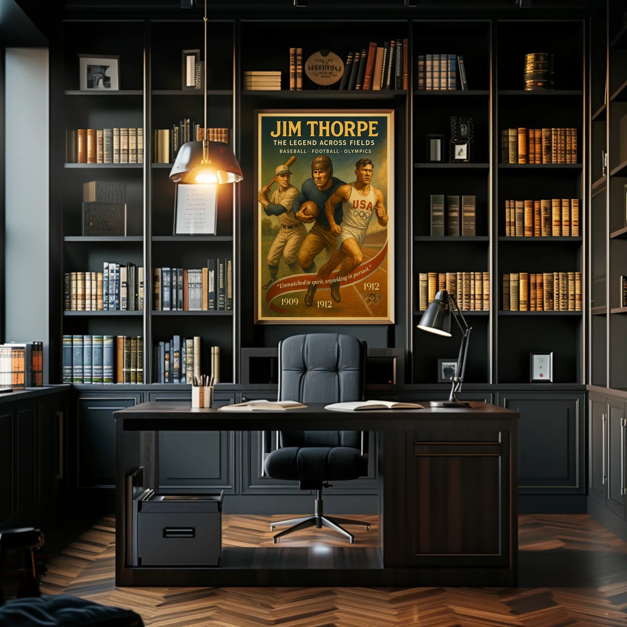 Jim Thorpe Legend Across Fields Poster Art PosterGoat