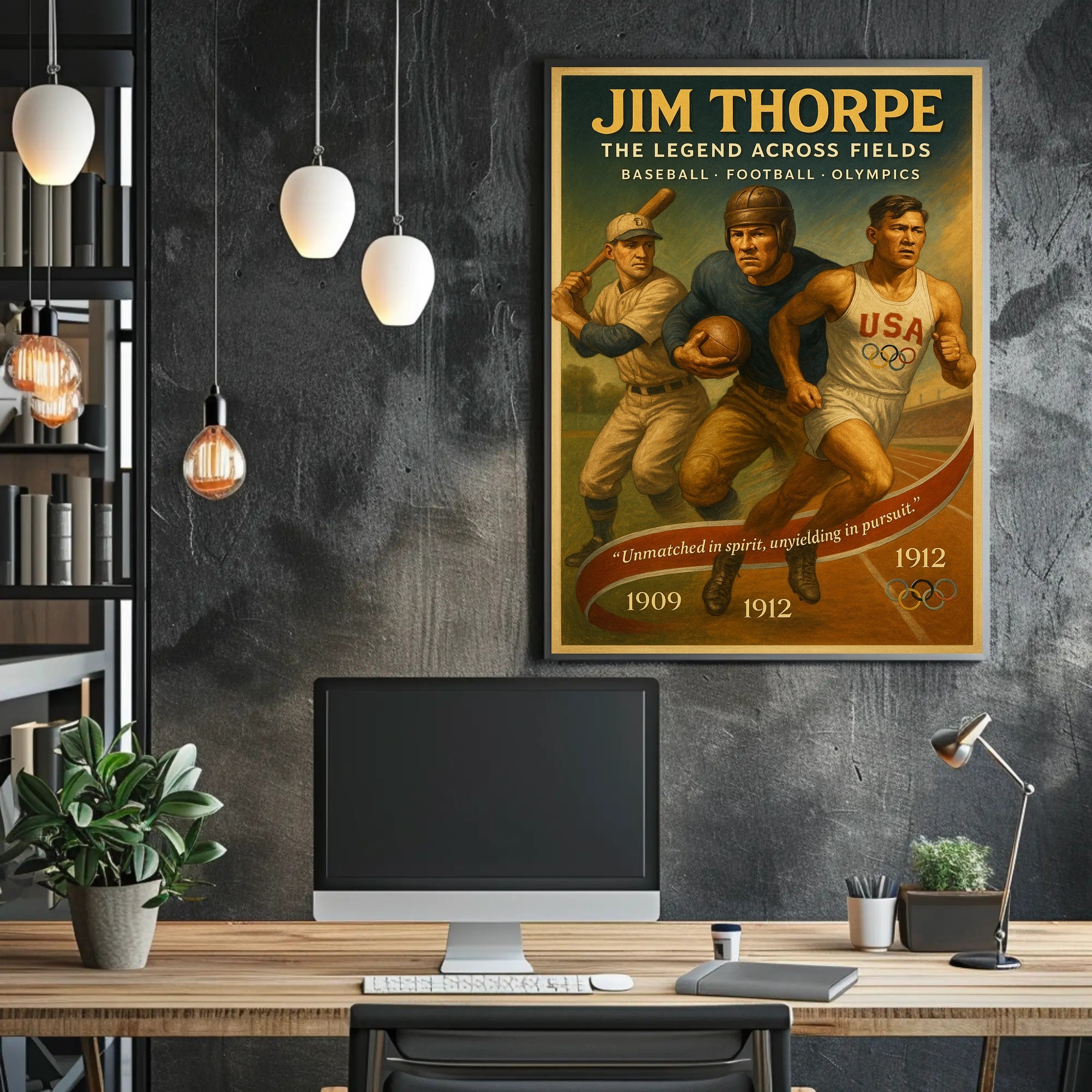 Jim Thorpe Legend Across Fields Poster Art PosterGoat