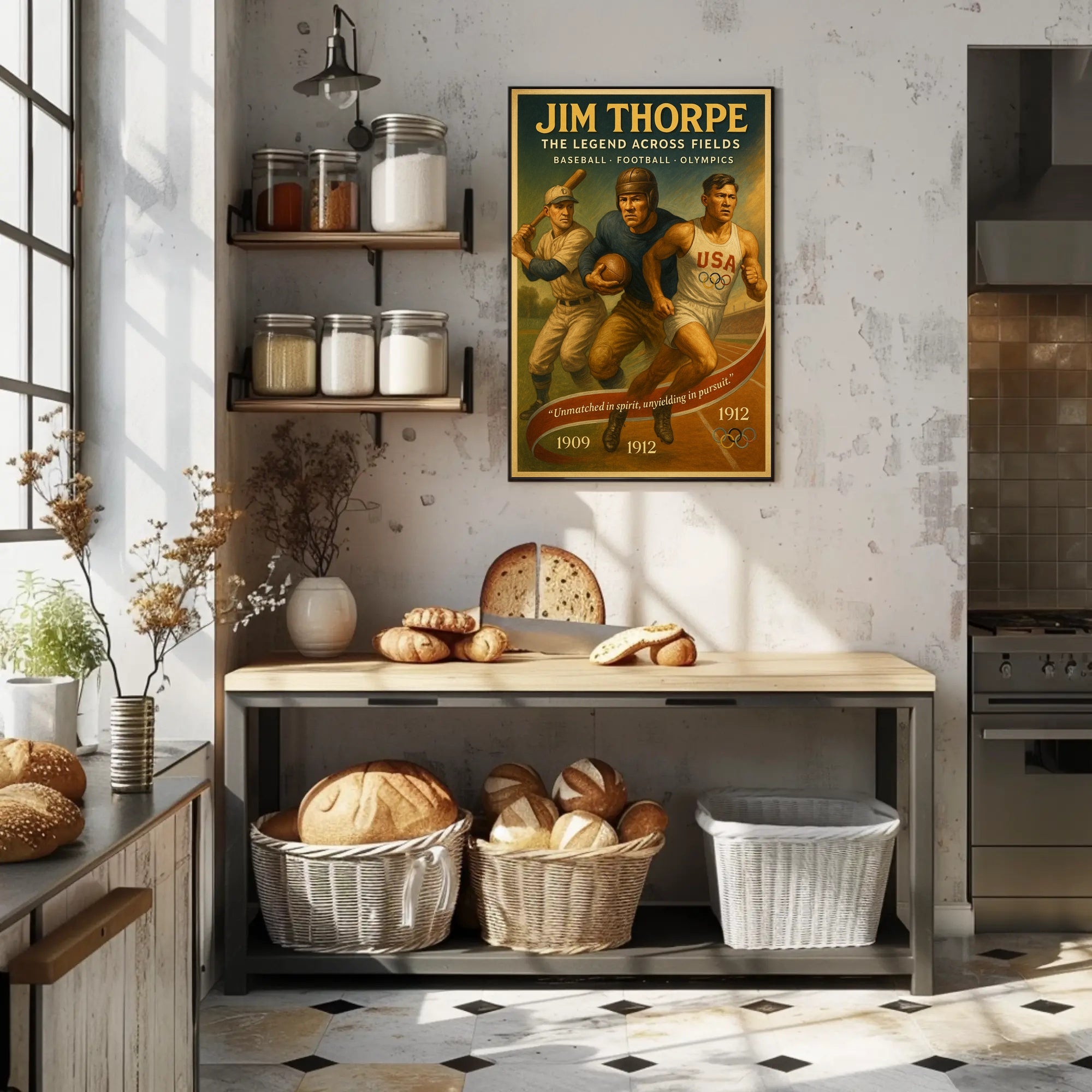 Jim Thorpe Legend Across Fields Poster Art PosterGoat