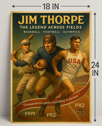 Jim Thorpe Legend Across Fields Poster Art PosterGoat