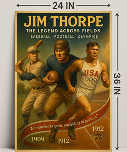 Jim Thorpe Legend Across Fields Poster Art PosterGoat