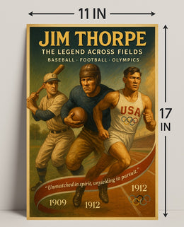 Jim Thorpe Legend Across Fields Poster Art PosterGoat