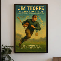 Jim Thorpe Legend Across Fields Poster PosterGoat