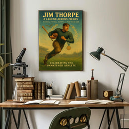 Jim Thorpe Legend Across Fields Poster PosterGoat