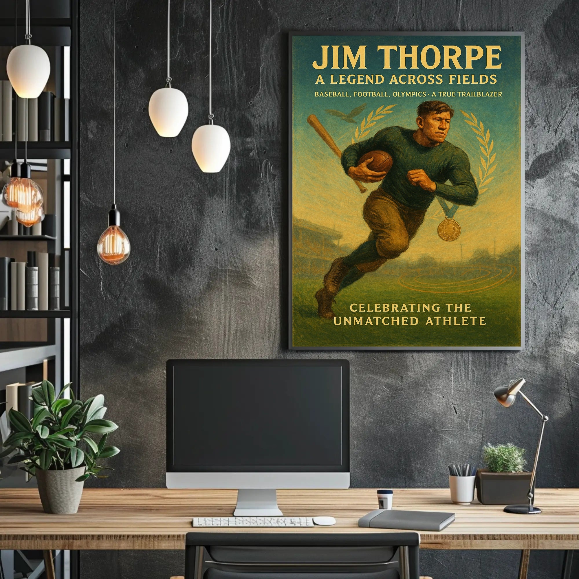 Jim Thorpe Legend Across Fields Poster PosterGoat