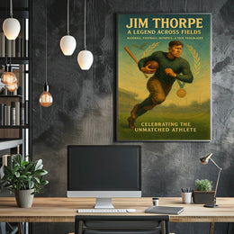 Jim Thorpe Legend Across Fields Poster PosterGoat