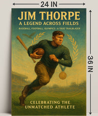 Jim Thorpe Legend Across Fields Poster PosterGoat