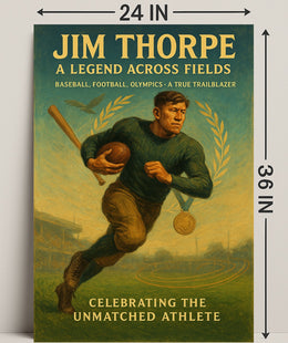 Jim Thorpe Legend Across Fields Poster PosterGoat
