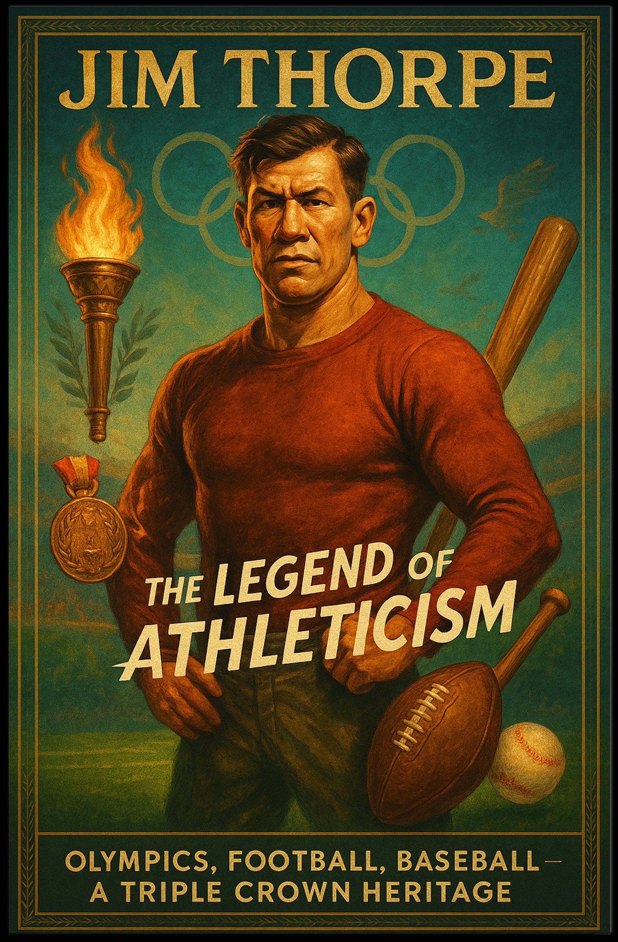 Jim Thorpe Legend of Athleticism Poster PosterGoat