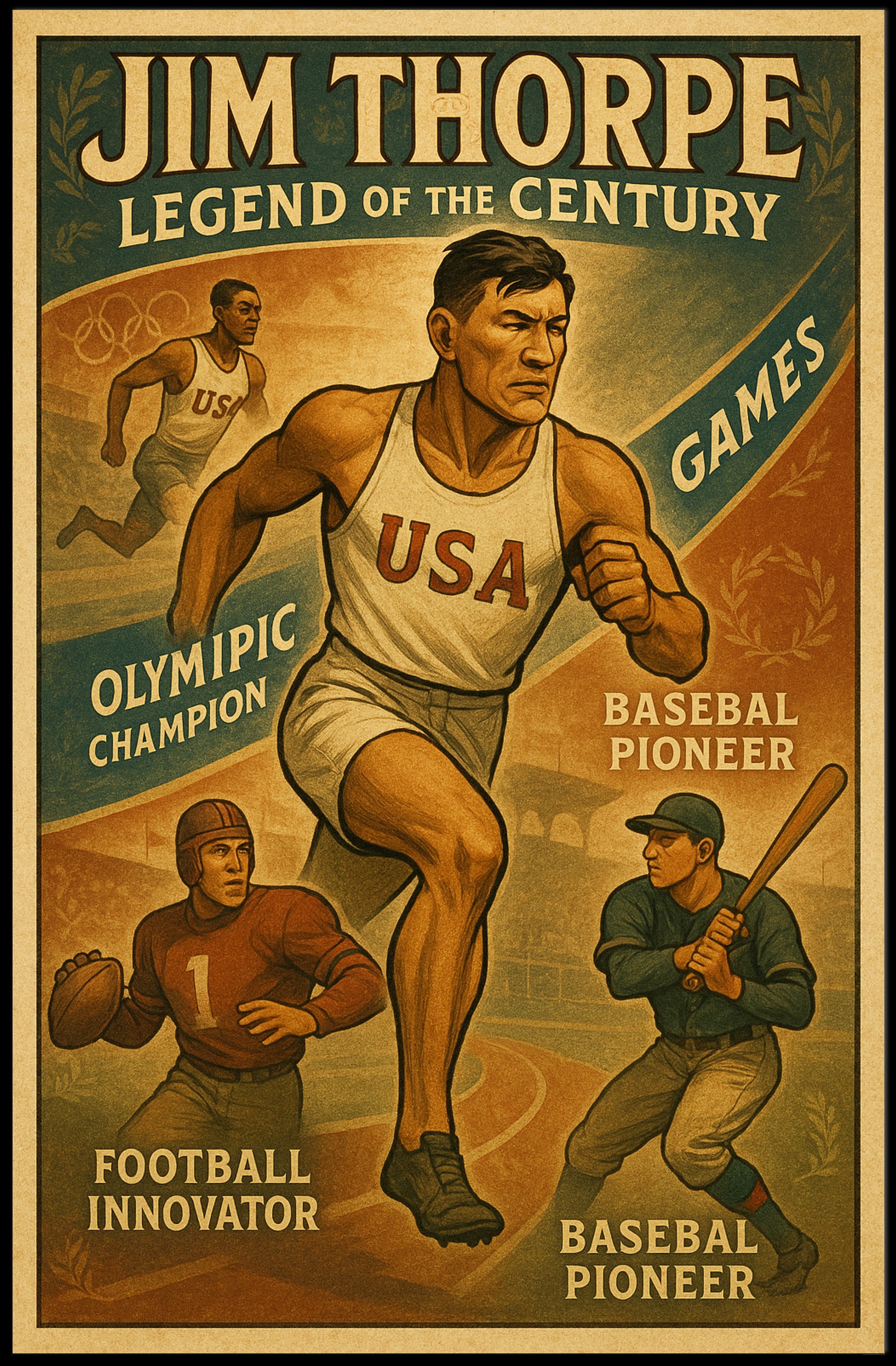 Jim Thorpe Legend of the Century Poster PosterGoat