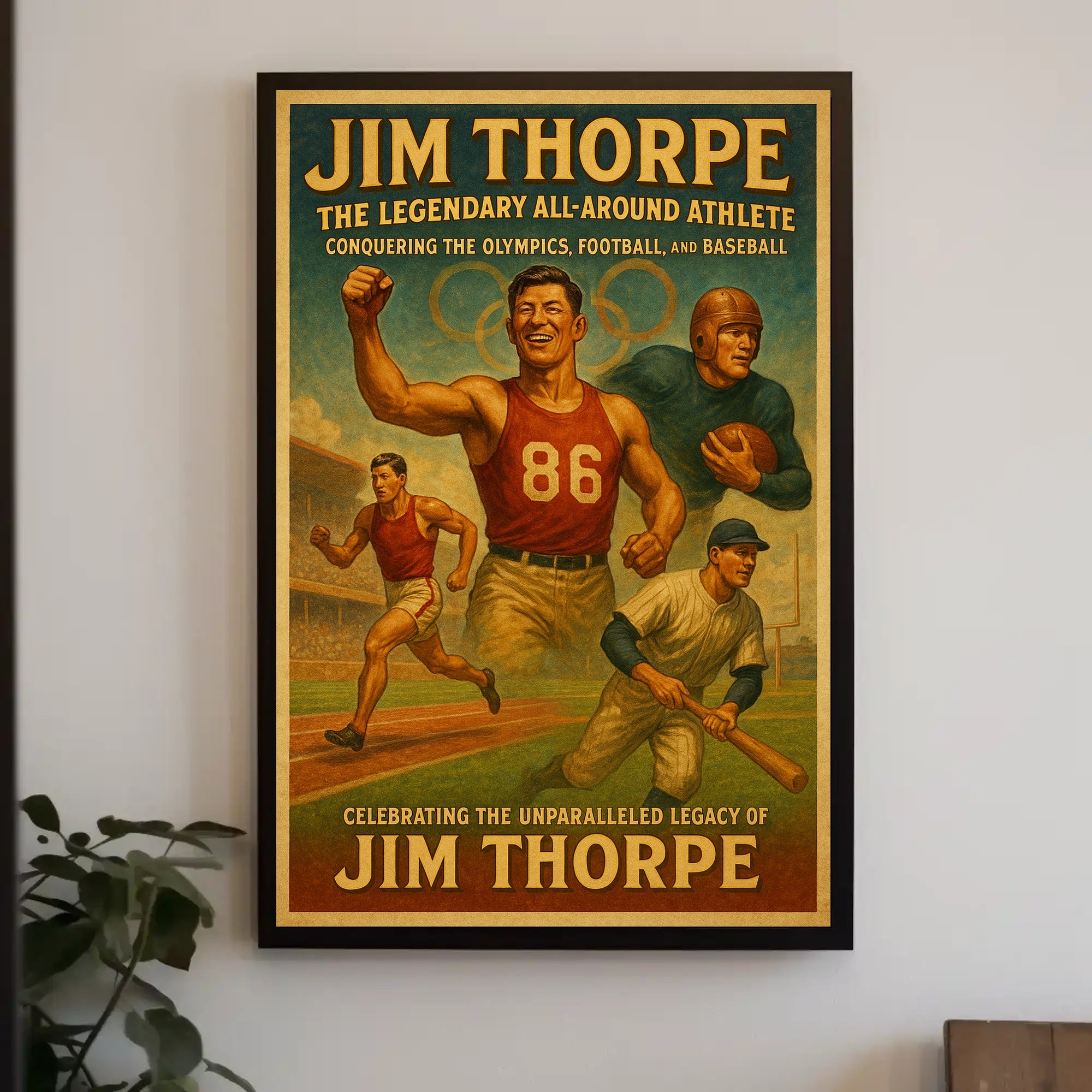 Jim Thorpe Legendary All-Around Poster PosterGoat