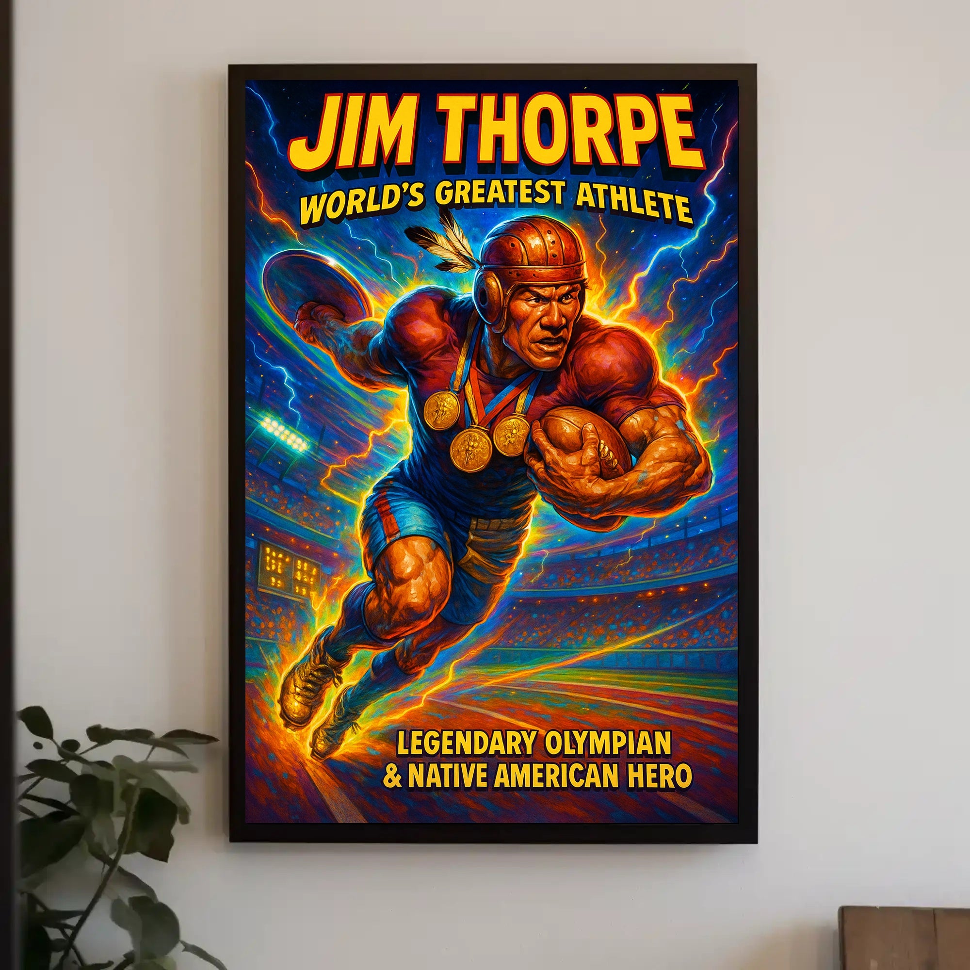 Jim Thorpe Legendary Athlete Wall Art Print PosterGoat