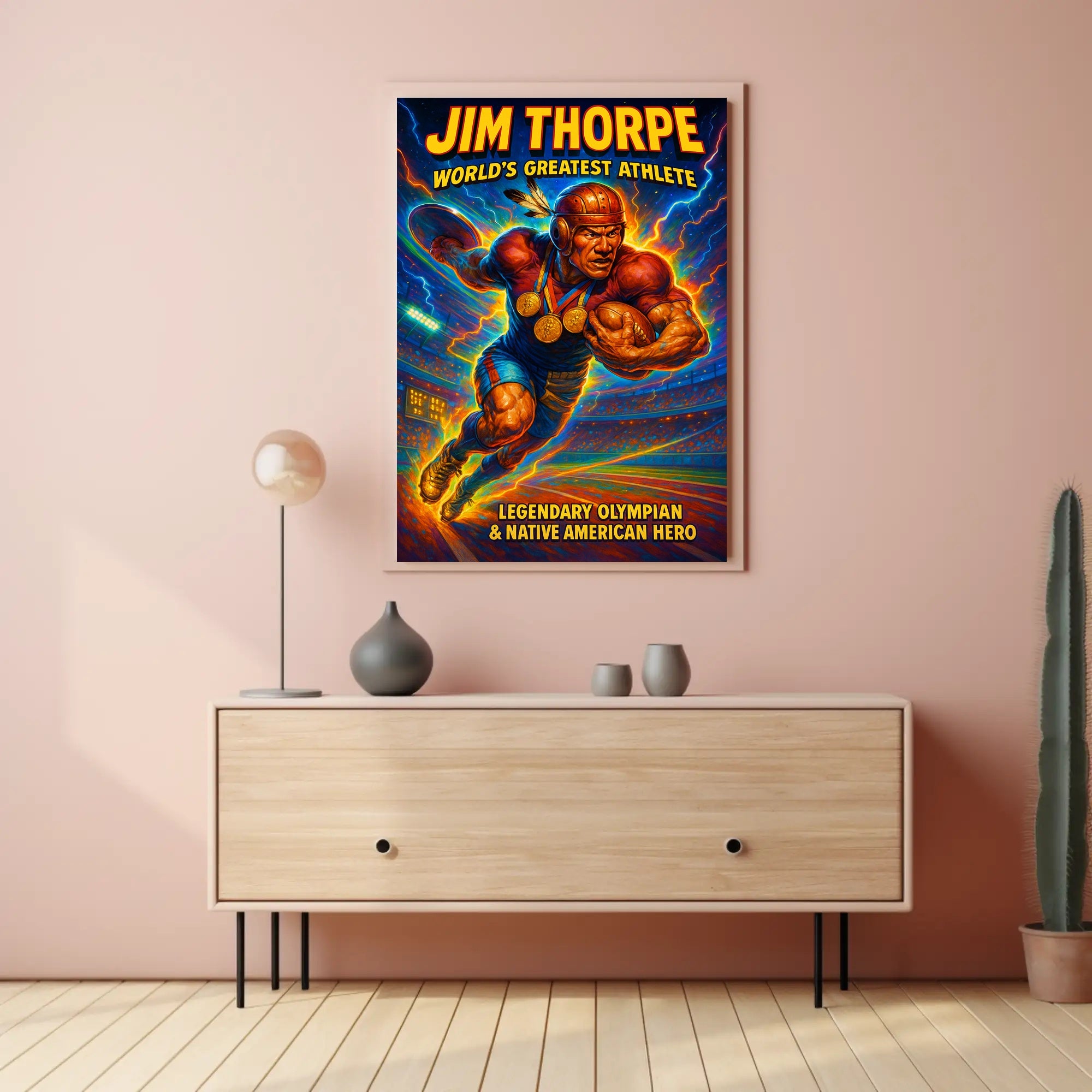 Jim Thorpe Legendary Athlete Wall Art Print PosterGoat