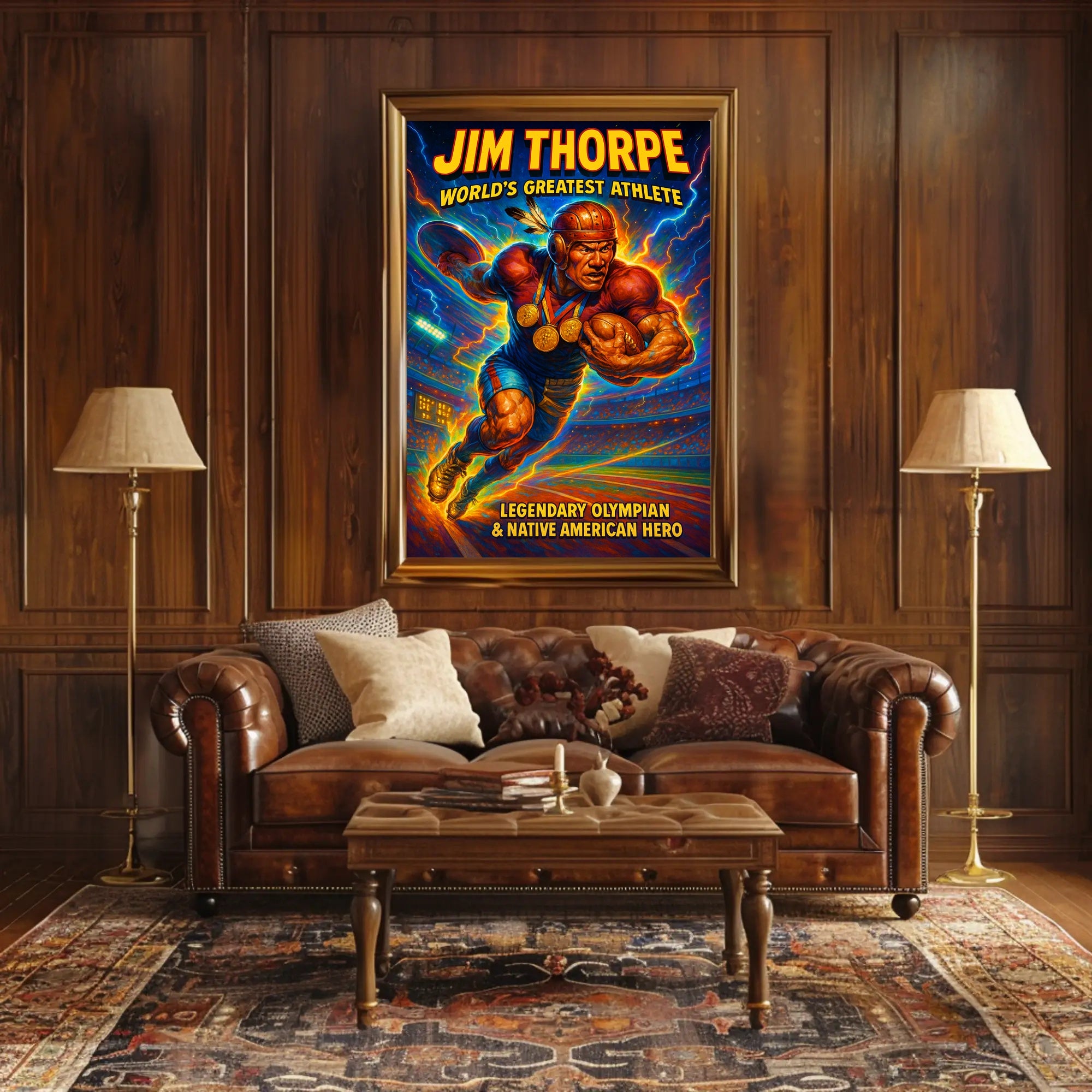 Jim Thorpe Legendary Athlete Wall Art Print PosterGoat