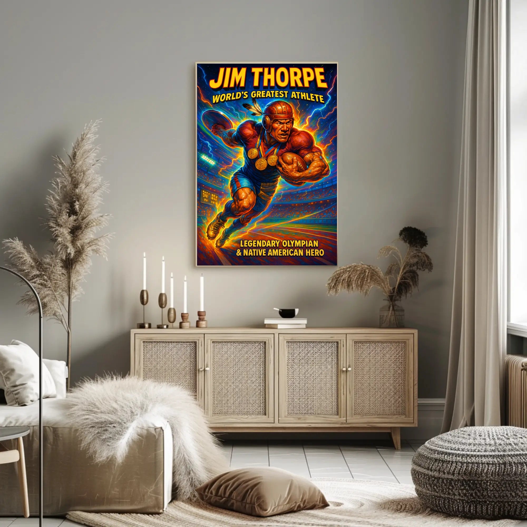Jim Thorpe Legendary Athlete Wall Art Print PosterGoat