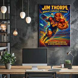 Jim Thorpe Legendary Athlete Wall Art Print PosterGoat