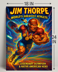 Jim Thorpe Legendary Athlete Wall Art Print PosterGoat