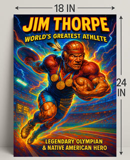 Jim Thorpe Legendary Athlete Wall Art Print PosterGoat