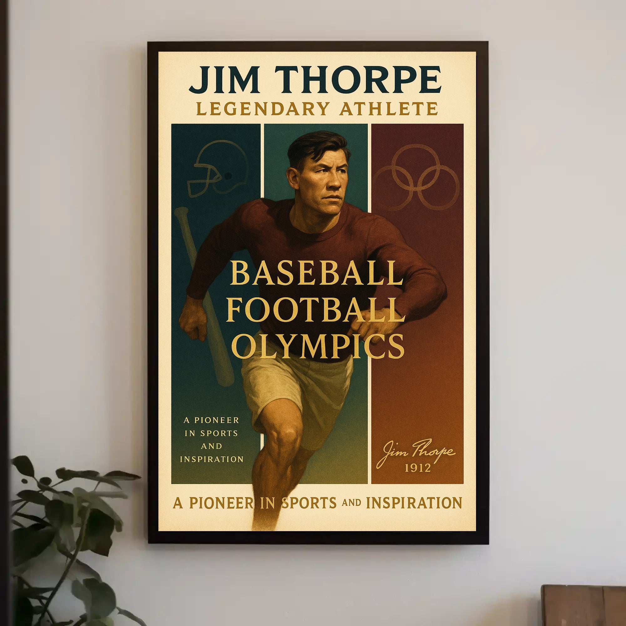 Jim Thorpe Legendary Athlete Wall Art Print PosterGoat
