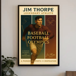 Jim Thorpe Legendary Athlete Wall Art Print PosterGoat