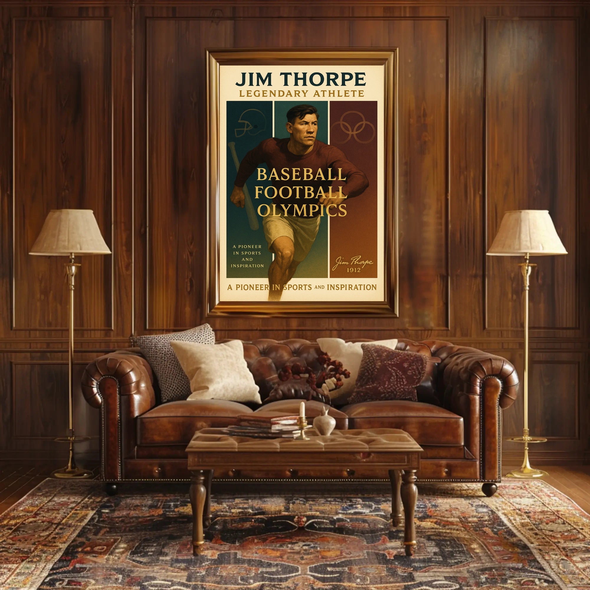 Jim Thorpe Legendary Athlete Wall Art Print PosterGoat