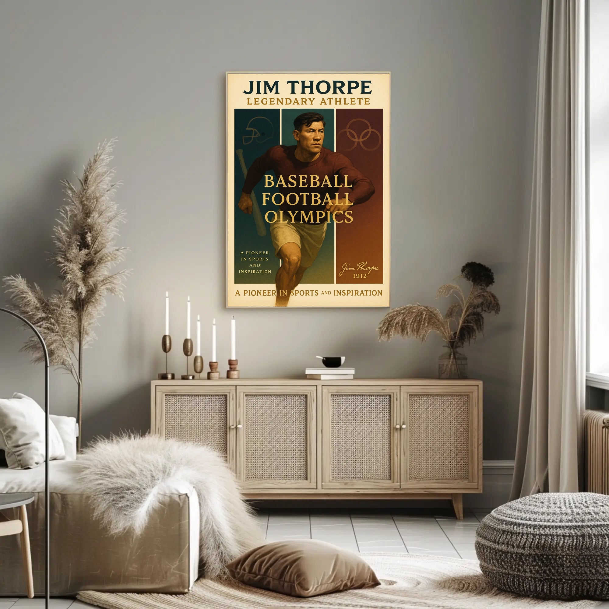 Jim Thorpe Legendary Athlete Wall Art Print PosterGoat