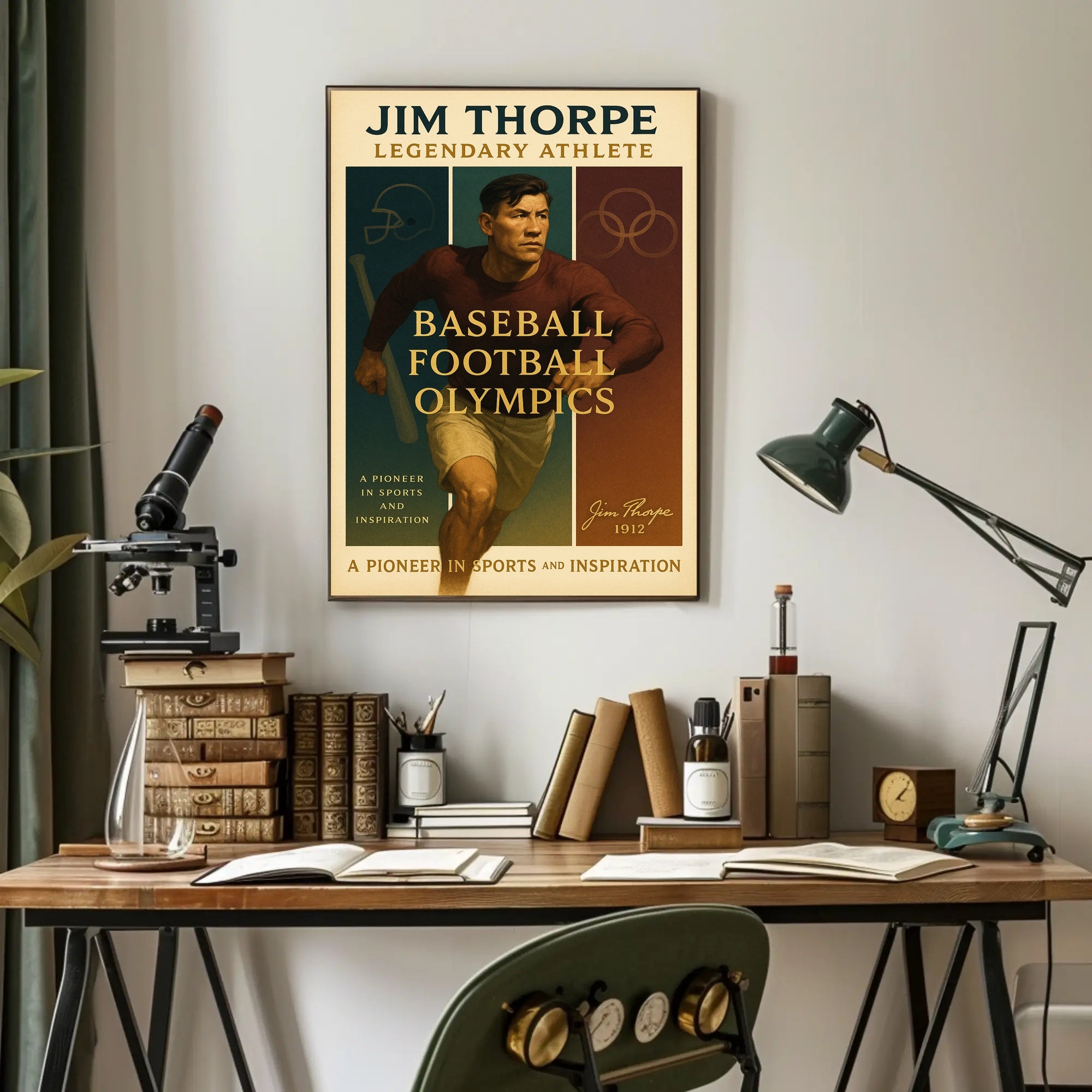 Jim Thorpe Legendary Athlete Wall Art Print PosterGoat
