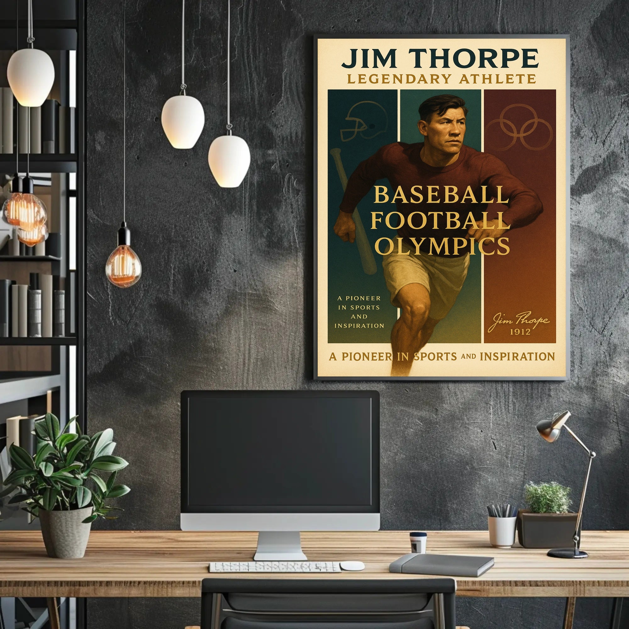 Jim Thorpe Legendary Athlete Wall Art Print PosterGoat