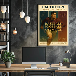 Jim Thorpe Legendary Athlete Wall Art Print PosterGoat