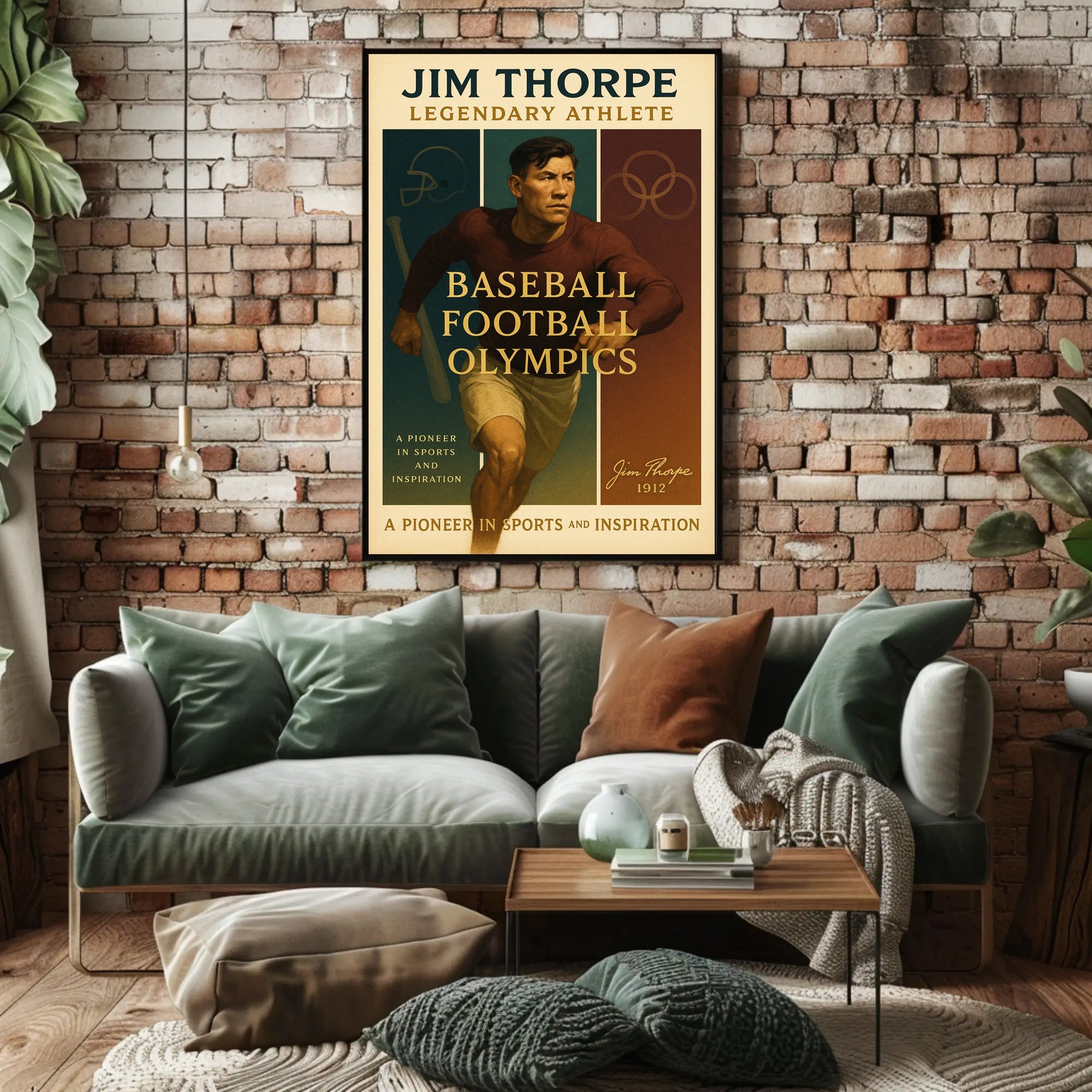 Jim Thorpe Legendary Athlete Wall Art Print PosterGoat