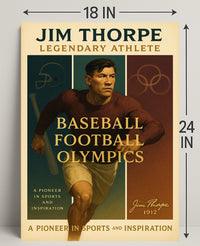 Jim Thorpe Legendary Athlete Wall Art Print PosterGoat