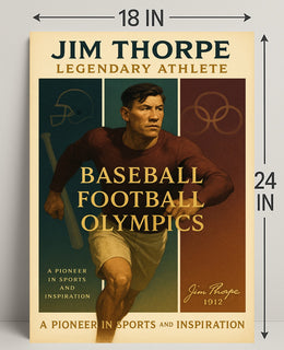 Jim Thorpe Legendary Athlete Wall Art Print PosterGoat