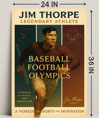 Jim Thorpe Legendary Athlete Wall Art Print PosterGoat