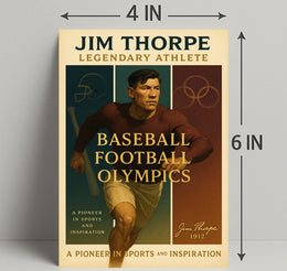 Jim Thorpe Legendary Athlete Wall Art Print PosterGoat