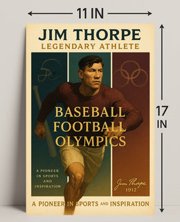 Jim Thorpe Legendary Athlete Wall Art Print PosterGoat
