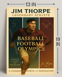 Jim Thorpe Legendary Athlete Wall Art Print PosterGoat