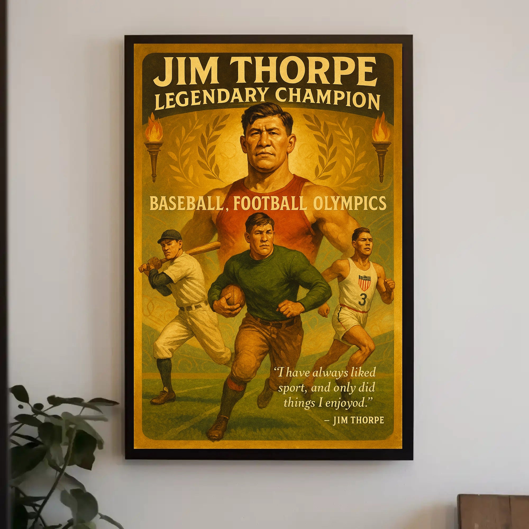 Jim Thorpe Legendary Champion Poster Art Print PosterGoat