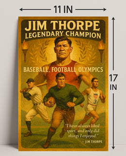 Jim Thorpe Legendary Champion Poster Art Print PosterGoat