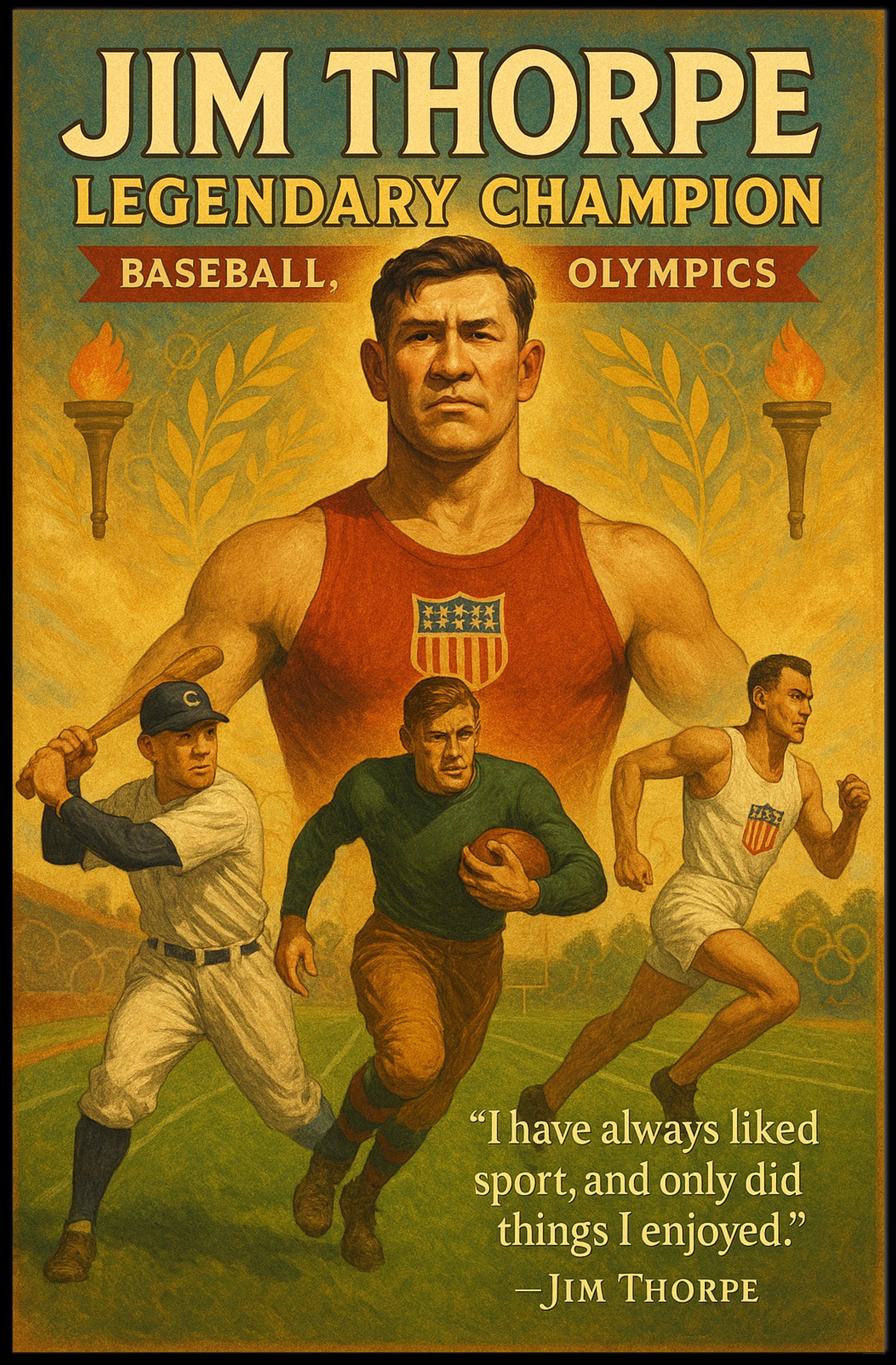 Jim Thorpe Legendary Champion Poster Print PosterGoat