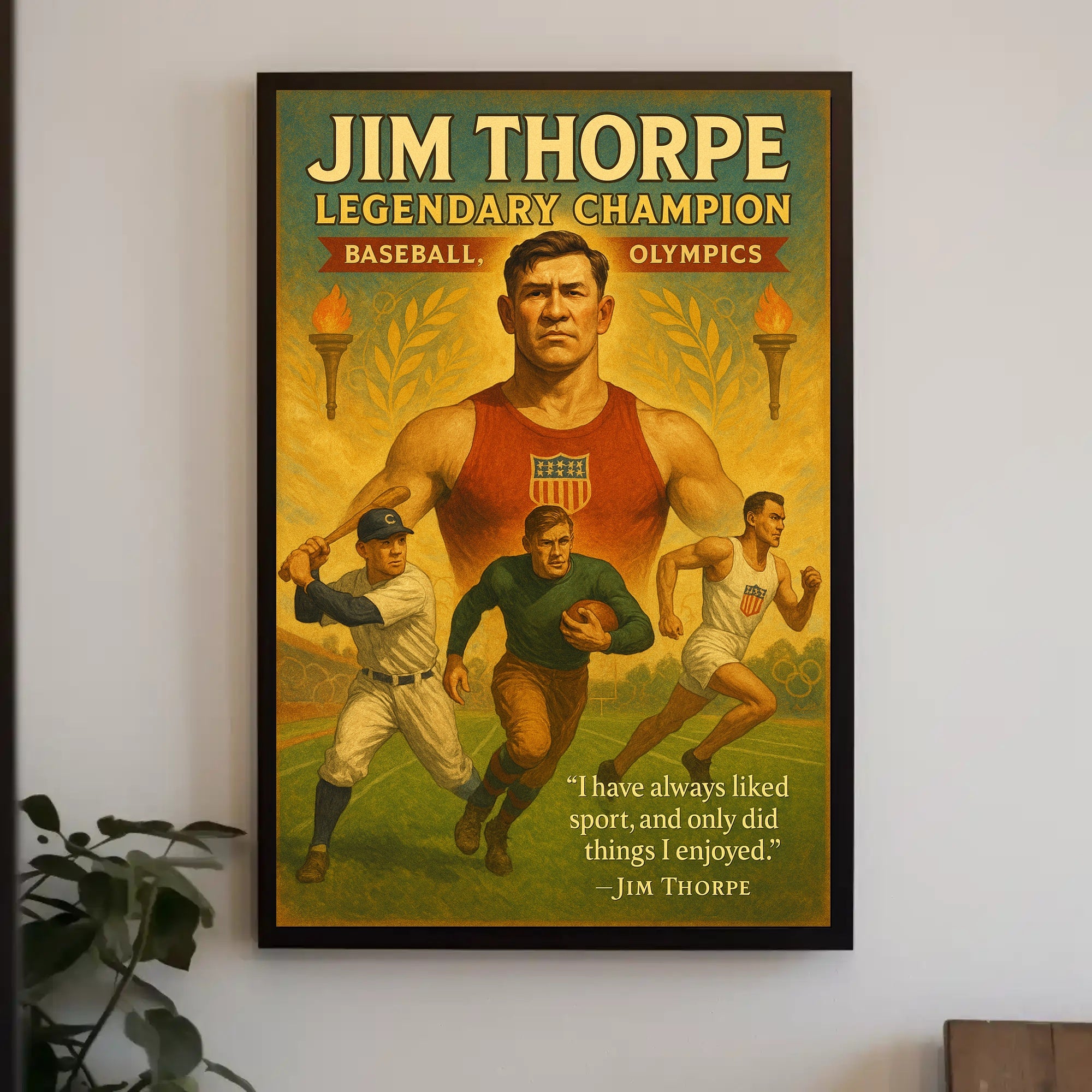 Jim Thorpe Legendary Champion Poster Print PosterGoat