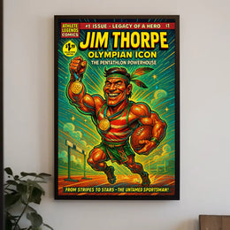 Jim Thorpe Olympian Icon Wall Art Print PosterGoat