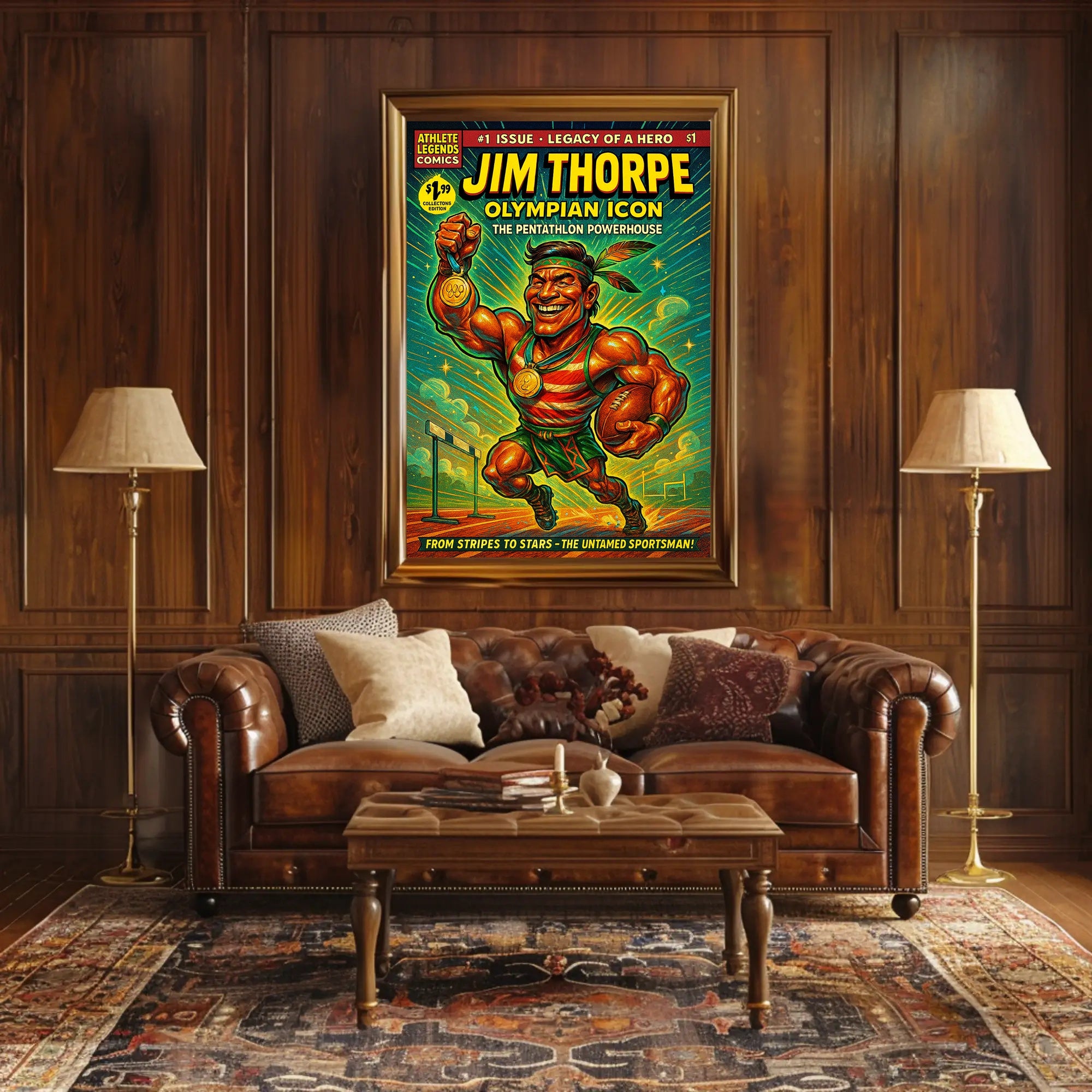 Jim Thorpe Olympian Icon Wall Art Print PosterGoat