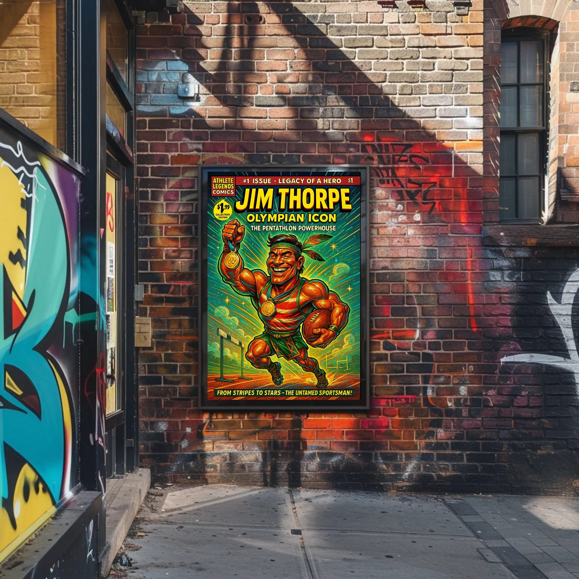 Jim Thorpe Olympian Icon Wall Art Print PosterGoat