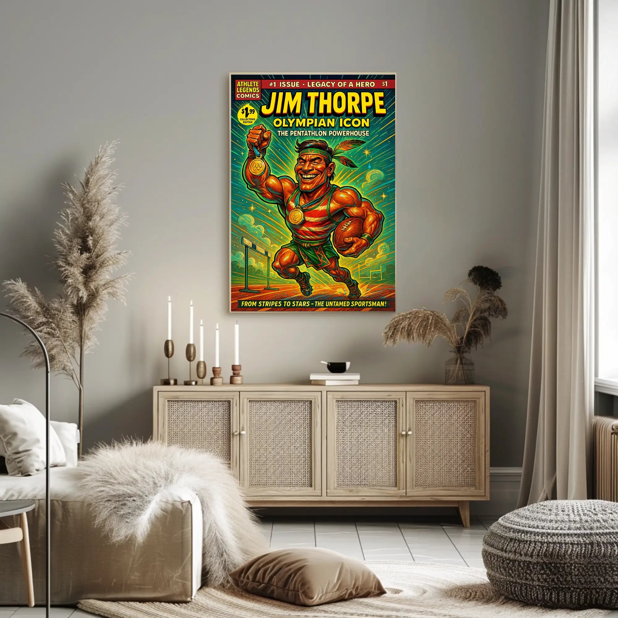 Jim Thorpe Olympian Icon Wall Art Print PosterGoat