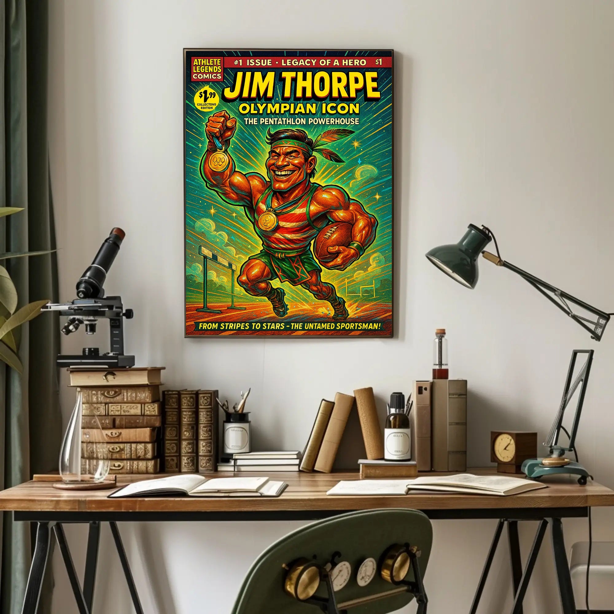 Jim Thorpe Olympian Icon Wall Art Print PosterGoat