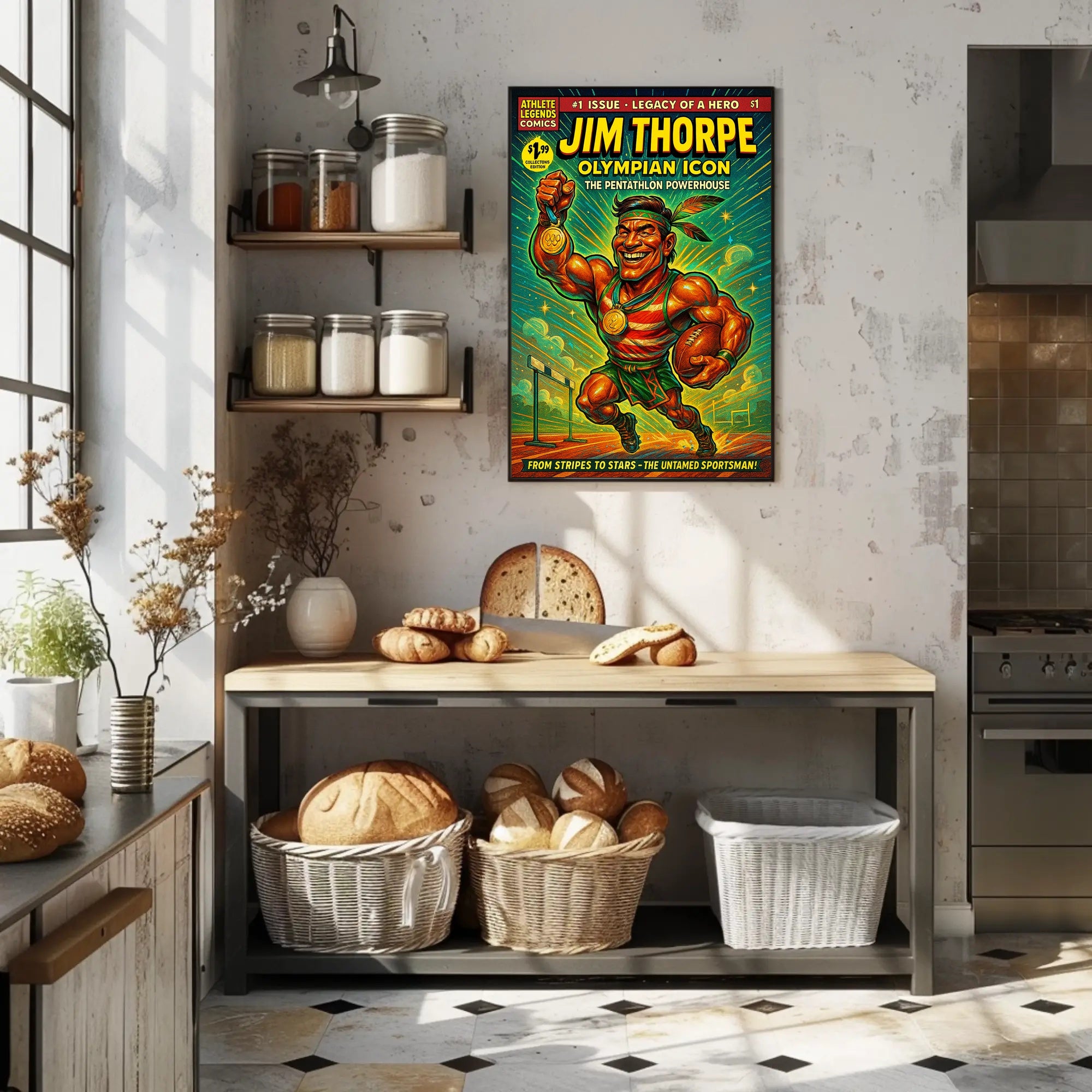 Jim Thorpe Olympian Icon Wall Art Print PosterGoat