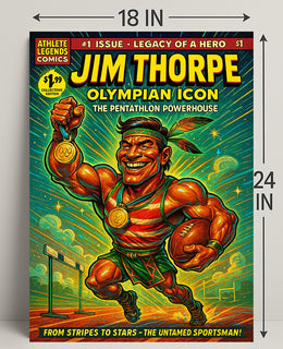 Jim Thorpe Olympian Icon Wall Art Print PosterGoat