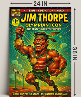 Jim Thorpe Olympian Icon Wall Art Print PosterGoat